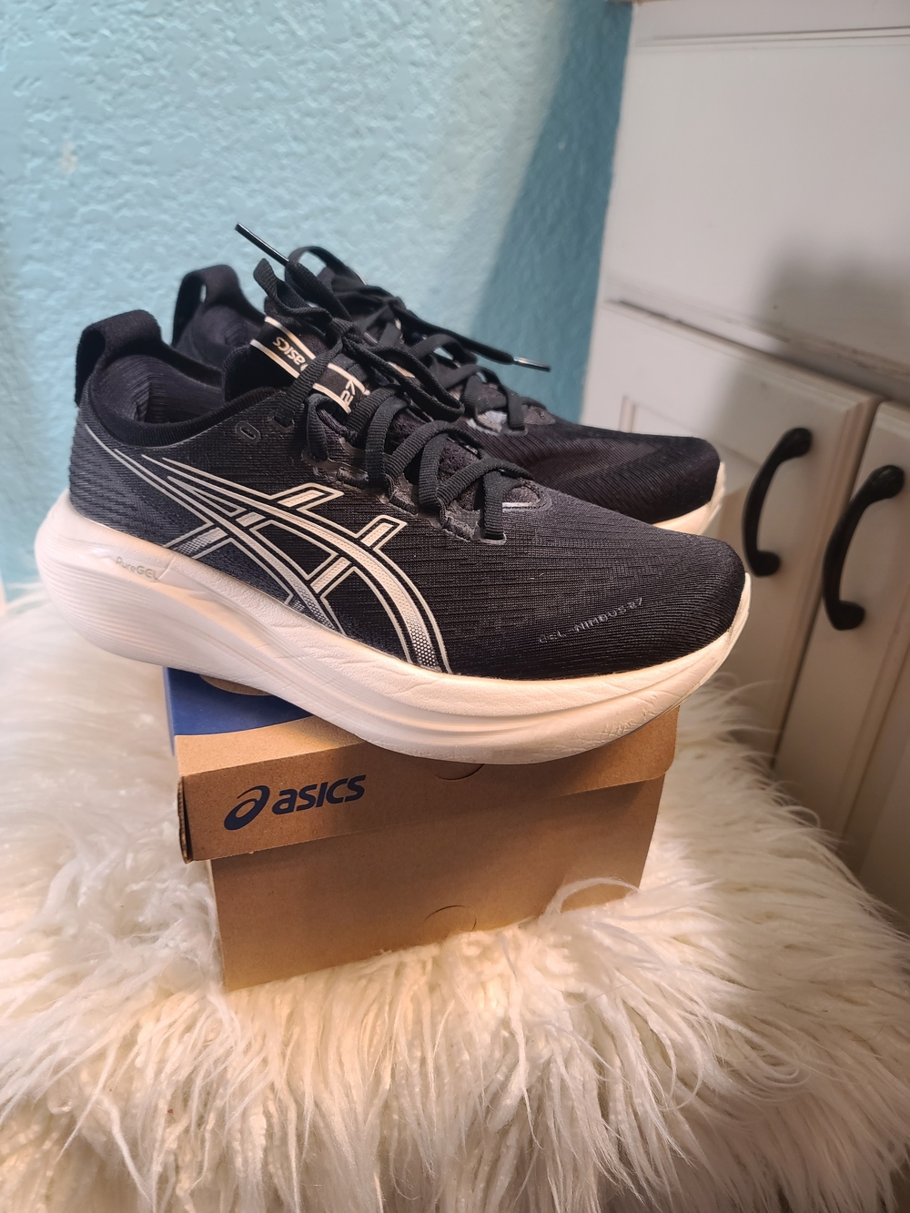 ASICS Womens Black Road Running Shoes Size 8.5